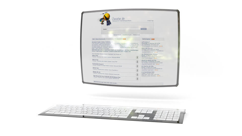 Abbildung Zavatar Online-Datenbank für Unterhaltungssoftware